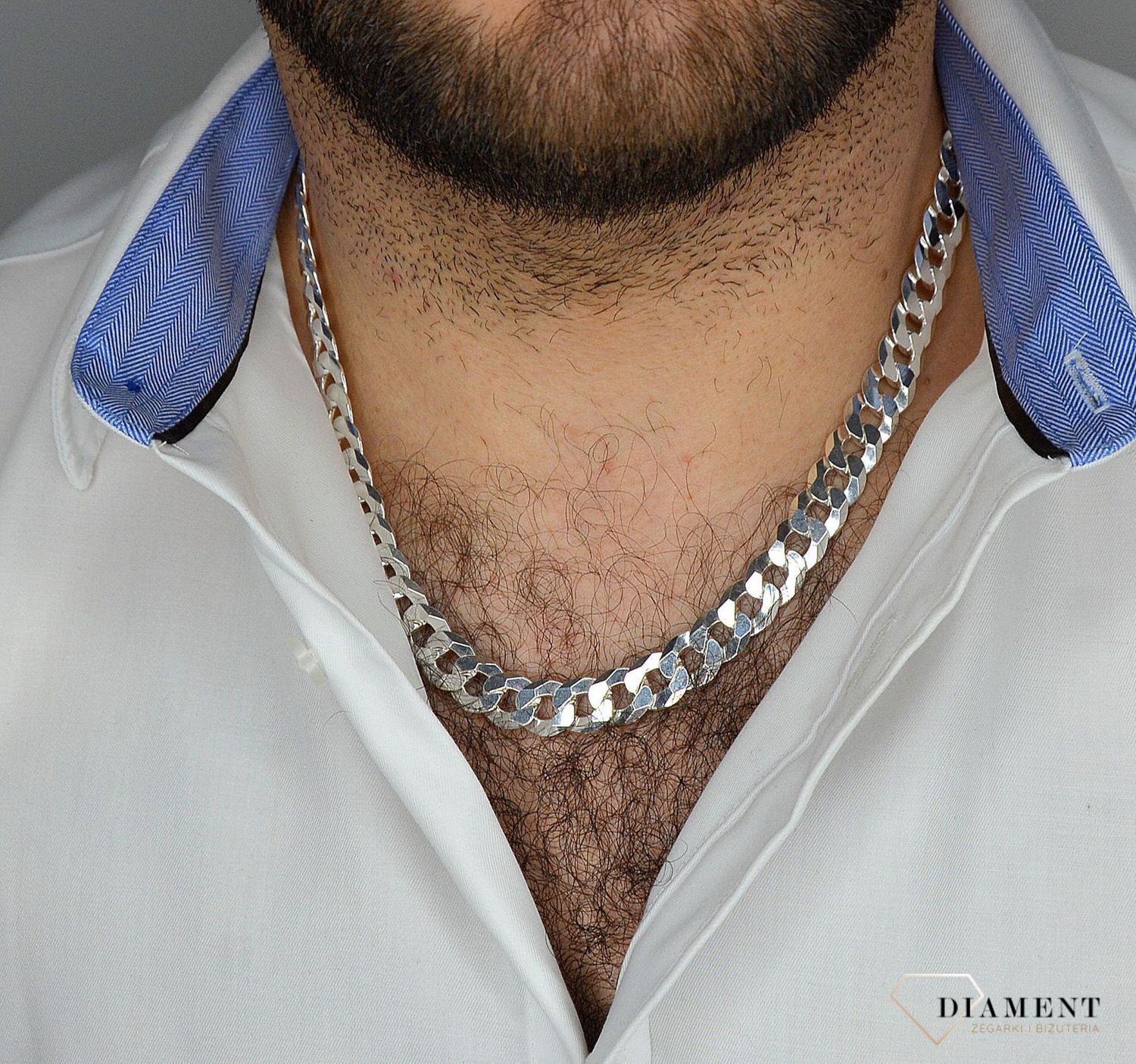 Łańcuszek srebrny 925 Gruba Pancerka 1,1 cm próba. Srebrny łańcuszek Pancerka DIA-LAN-2085-300-925.jpg